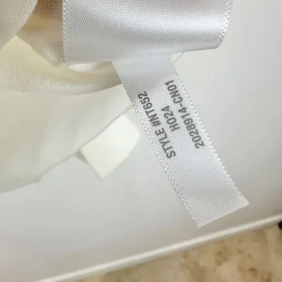 Madewell Shirred Long Sleeve Top Blouse Silk Lightweight Winter White Medium NWT - Picture 11 of 16